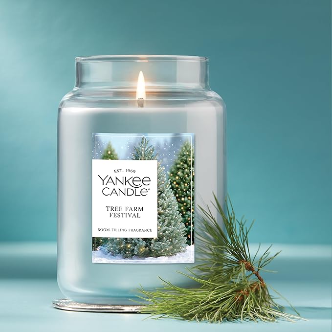 Yankee Candle Tree Farm Festival Scented Candle, 22oz Large Jar with up to 150 Hour Burn Time, Giftable, Holidays - Bloomnest
