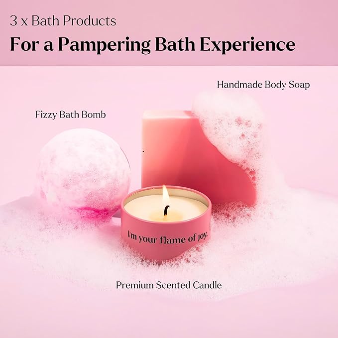 Spa Gifts for Women - Valentines Gift (Set of 8) - Premium Self Care Spa Kit- Bath, Skin Care Sets & Self Care Items - Pampering Valentine Gifts for Women, Spa Gift Basket, Galentines Day Gifts - Bloomnest