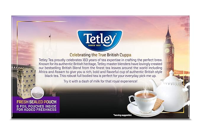 Tetley British Blend Premium Black Tea, 320 Teabags, Rainforest Alliance Certified - Bloomnest