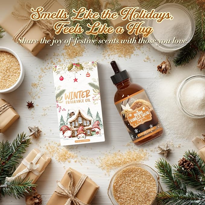 Warm Vanilla Sugar Essential Oil 4 Fl Oz, Undiluted Fragrance Oil with Glass Dropper for Diffuser, Humidifier,Home Care, House Cleaning, Spray, Candle Making,Yoga,Long Lasting Vanilla Scents - Bloomnest