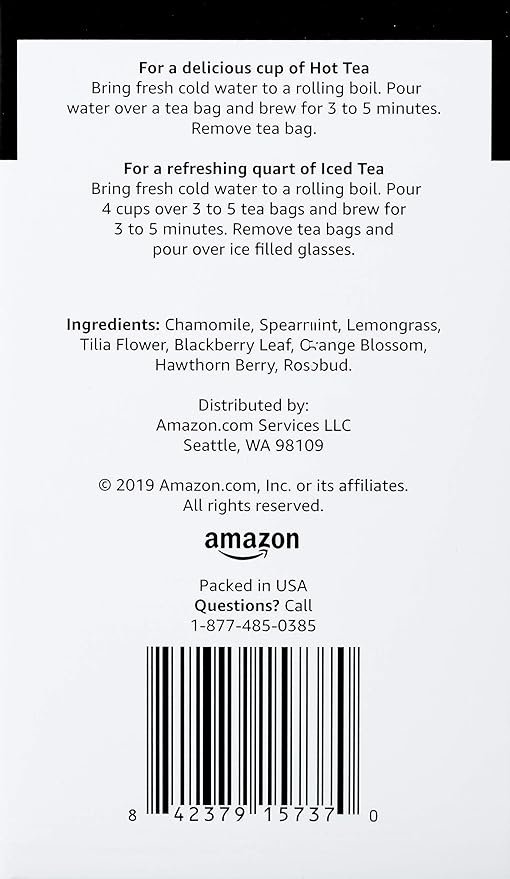 Amazon Brand - Happy Belly Night Time Herbal Tea Bags, 20 Count (Pack of 2) - Bloomnest
