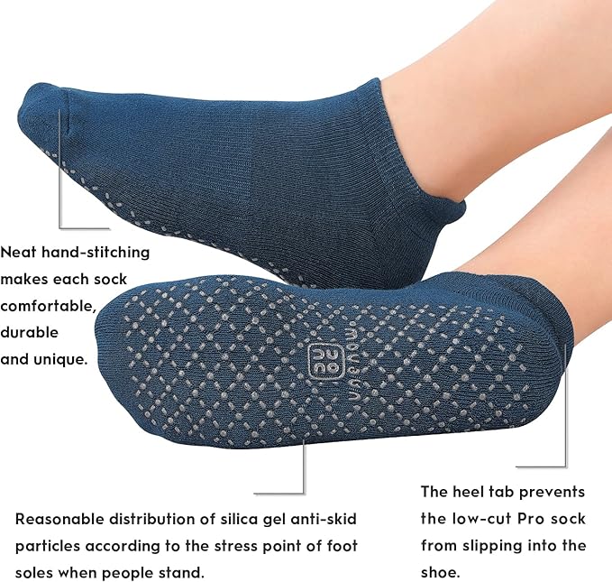 unenow Unisex Non Slip Grip Socks with Cushion for Yoga Pilates Barre Home & Hospital - Bloomnest