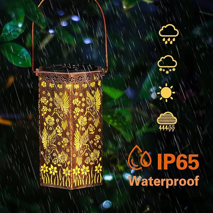 Styleonme Hummingbird Lover Solar Light, Mother's Day Lantern Gift for Mom Grandma Women Sister, Hanging Image Hummingbirds Lanterns, Yard Corridor Garden Decor, Thanksgiving Day, Birthday Gifts - Bloomnest