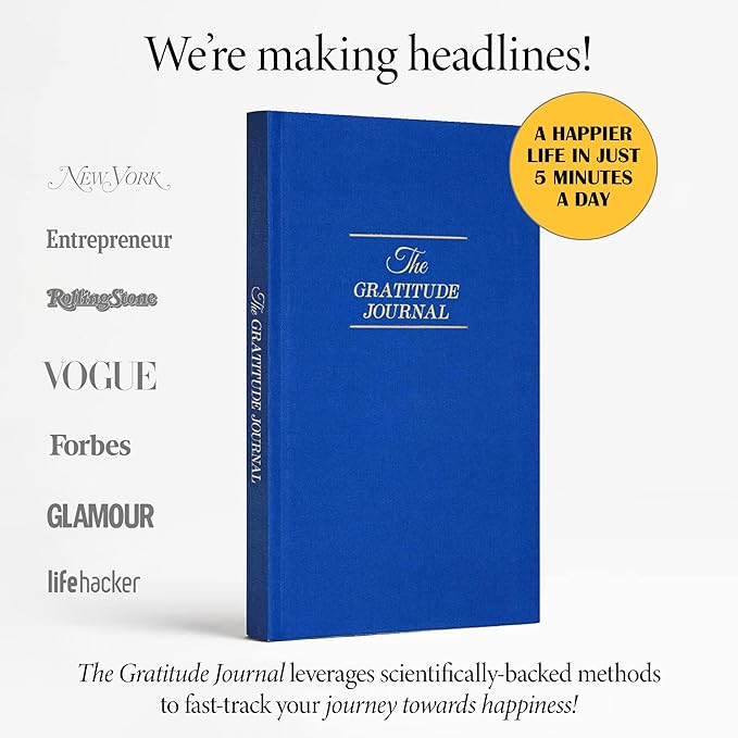The Original Gratitude Journal 2026 - Daily Practice of Mindfulness & Happiness Journal with Elevating Quotes and Prompts for Affirmation Reflection Mindfulness - Premium Hardcover Journal Blue - Bloomnest