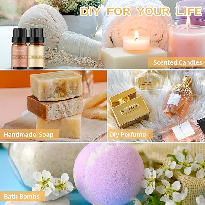 BURIBURI Honeysuckle and Gardenia Essential Oil Set, 100% Pure, Undiluted, Natural Essential Oils Gift Set for Diffuser, Massage BURIBURI