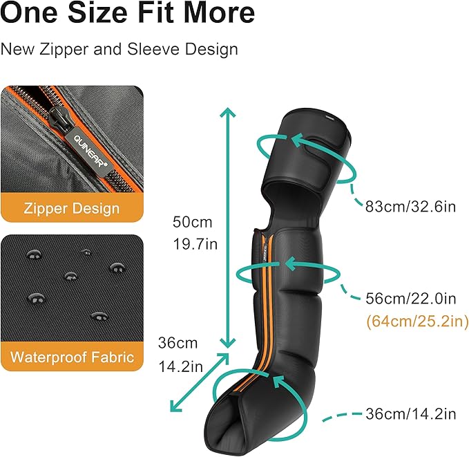 QUINEAR Advanced Cordless Full Leg Air Compression Massage, Leg and Foot Massager with Wireless Remote, Foot Calf & Thigh Massager for Swollen Legs, Rechargeable & Portable for All-Day Relief - Bloomnest