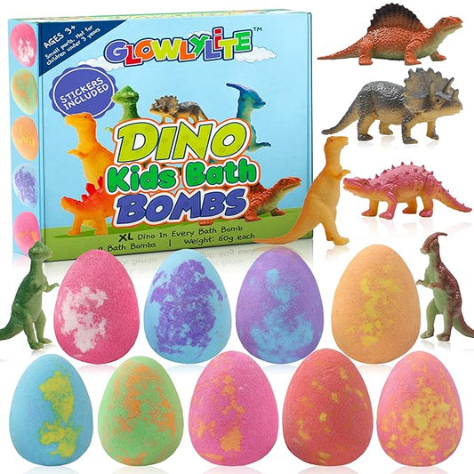 Bath Bombs | 9 Pack Organic Bath Bomb For Kids With Surprise Inside | Organic Bubble Bath Fizzies With Toys, Fun Birthday Gift And Stocking Stuffer for Boys and Girls, Perfect for Bath Time - Bloomnest