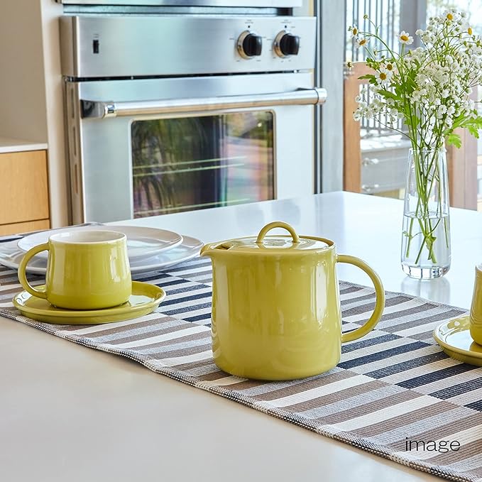 Fourlife 620 Lmc Lemoncello D'Anjou Teapot, Pottery, 19.1 fl oz (591 ml), 3 Cups, Includes Tea Strainer, Microwave and Dishwasher Safe, Yellow, Yellow - Bloomnest