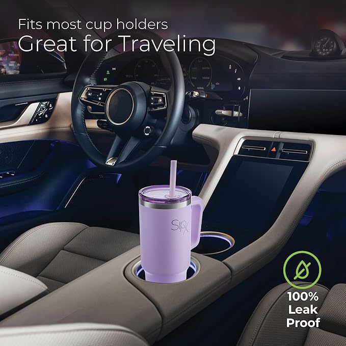 SIPX™ Insulated Tumbler With Lid And Straw, 40oz. Tumbler With Handle Keeps Cold 12 Hours, Water Bottle Thermos With Lid, BPA-Free Reusable Insulated Coffee Tumblers, Travel Mug Great For Beach Party - Bloomnest