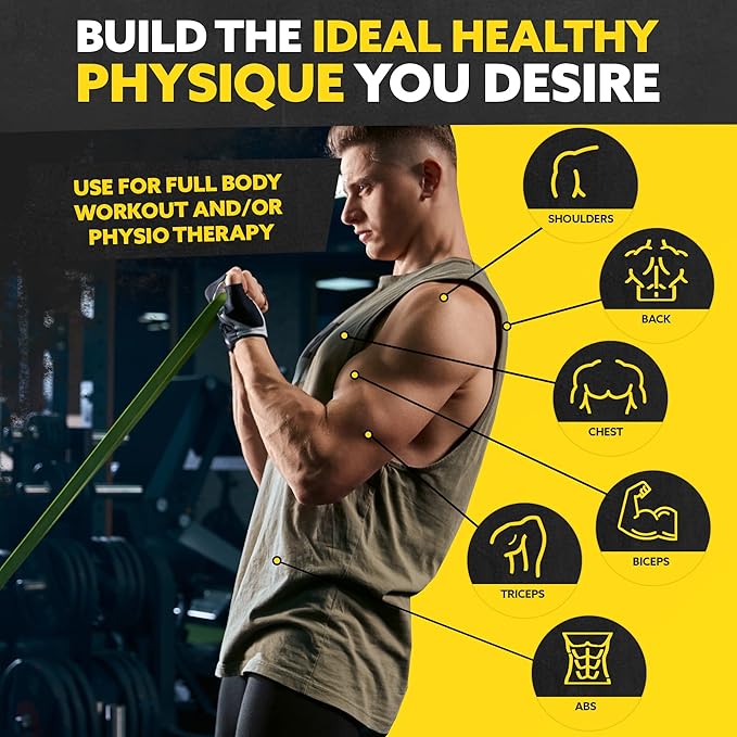 Long Resistance Bands for Working Out Men and Women - Set of 5 Pull-Up Bands, Rubber Handles and Door Anchor - Workout Bands Resistance for Men - Exercise Bands Resistance Bands Set - Bloomnest