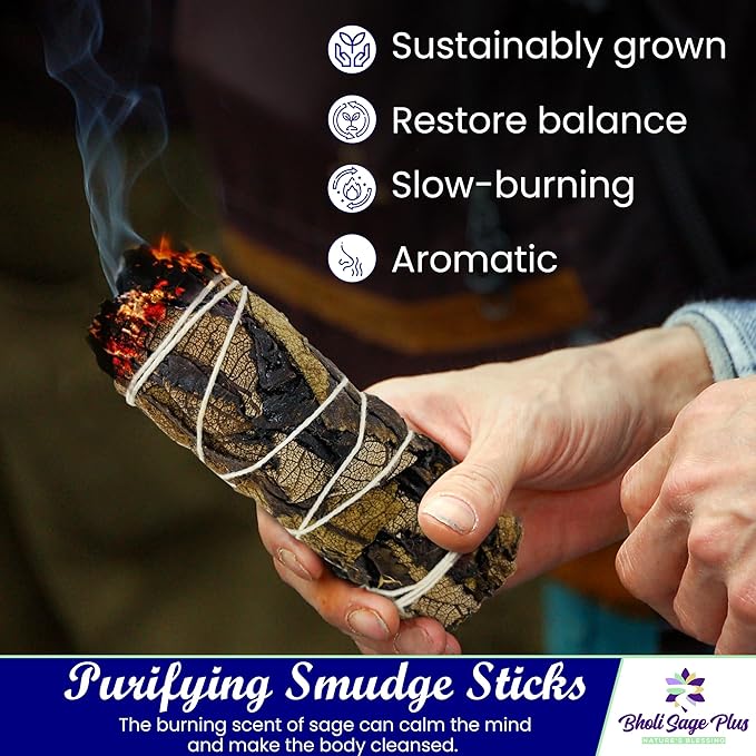 Sage Starter Kit for Cleansing Negative Energy. Variety Pack of 4 which Includes White, Black, Blue and Red Sage (Dragon Blood) - Bloomnest