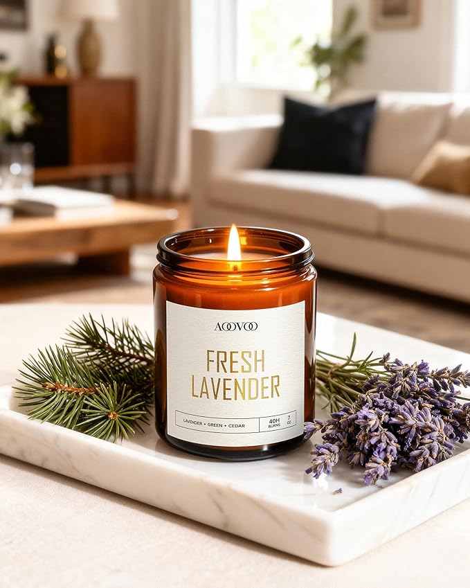 AOOVOO Candle Set - 4PC Scented Candles, 28 oz Soy Candles, Soy Candle for Home Scented, Lavender/Citrus/Rose/Sage - Bloomnest