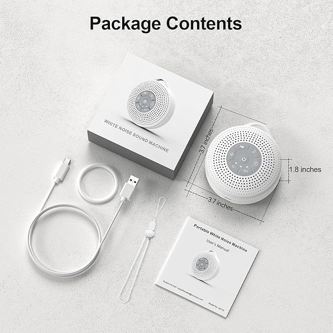 Portable Baby Sound Machine, White Noise Machine with 21 Soothing Sounds, 3 Timer and Memory Function, 2000mAh Powerful Battery, White Noise Sound Machine for Baby Adult (Gray, Normal)