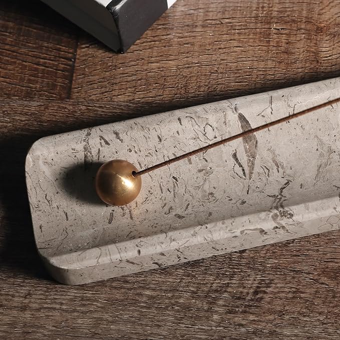 Koville Luxury Natural Marble Incense Holder, Incense Holders for Sticks, Incense Burner Holder, Ideal for Meditation and Relaxing, Easy to Clean - Bloomnest