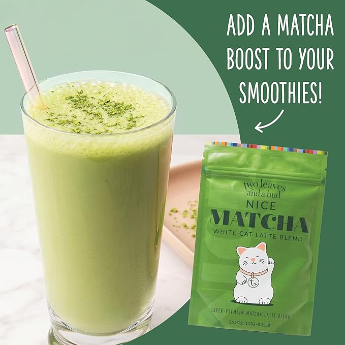 Two Leaves and a Bud Nice Matcha Latte Blend, Japanese Matcha Green Tea Powder, 2 Resealable Bags, 224g - Bloomnest