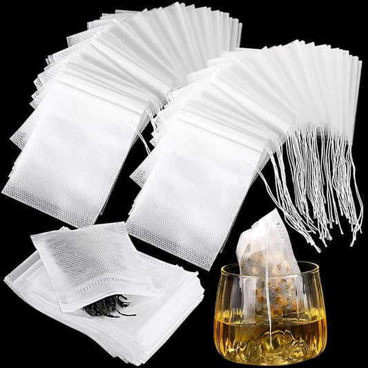 1000 Pcs Disposable Tea Bags Bulk for Loose Leaf Tea Drawstring Empty Coffee Sachets Filter Infuser Strainers for Coffee Spice Herbs(2 x 2.76 inches) - Bloomnest