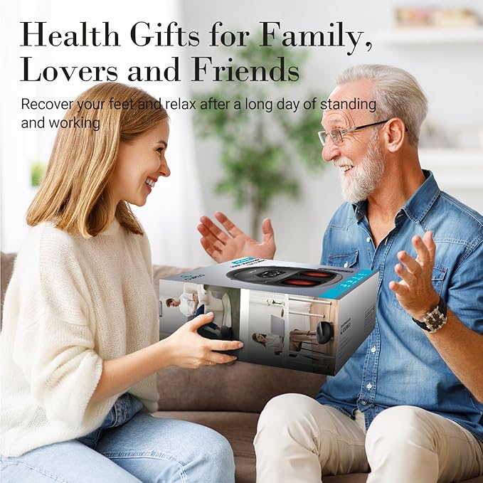 Foot Massager for Plantar Fasciitis, FSA Eligible HSA Upgraded Full Feet Shiatsu Massage, Remote Control Multi-Level Settings for Neuropathy, Gifts for Women Men, Fits Up to 14"(White)