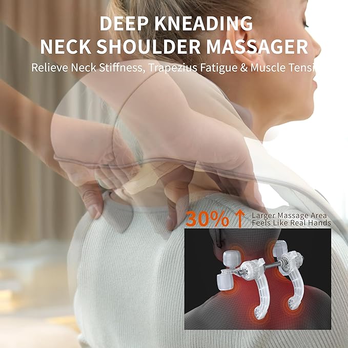 Breo N5 Mini Neck Massager with Heat, Electric Massager for Neck and Shoulder, Deep Massage at Home, Muscle Relaxation Gifts