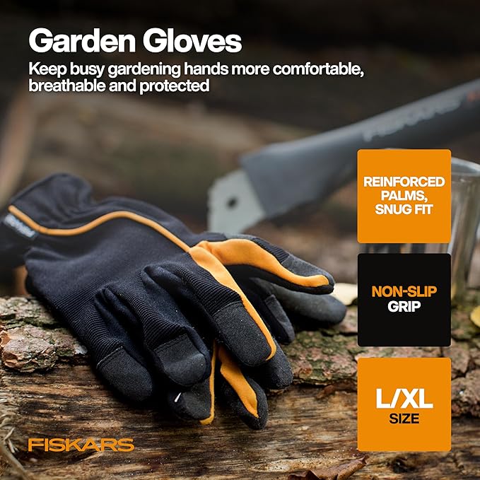 Fiskars Flower Gardening Tool Set with Floral Pruner, Trowel, Cultivator, Garden Gloves, and Ultra-Light Kneeling Cushion for Outdoor Use (5 Piece Kit) - Bloomnest