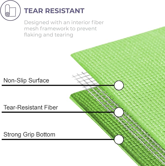 Sunshine Yoga Voyage Yoga Mat, 10 Pack, 72" x 24" Professional Studio and Gym Bulk Yoga Mats, 5mm Thick, Durable, Anti-Tear, Non Slip Fitness and Exercise Mats