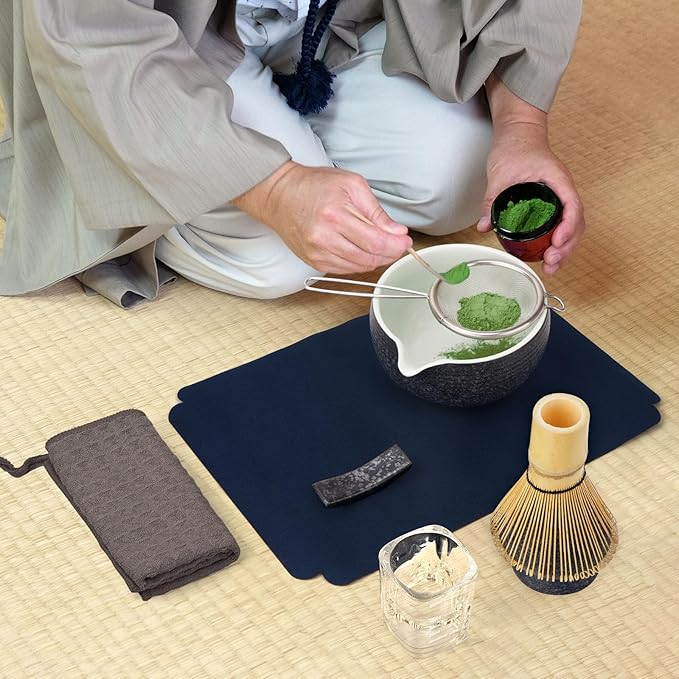 10-Pcs Matcha Whisk Set Kit, Whisk and Bowl with Spout & Measuring Spoon & Cup, Japanese Tea Making Tools, Charcoal Grey - Bloomnest