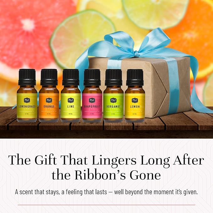 P&J Trading Citrus Set of 6 Fragrance Oils - Lemon, Lime, Orange, Bergamot, Grapefruit, Lemongrass Scents for Candle Making, Soap Making, Diffuser Oil - Bloomnest