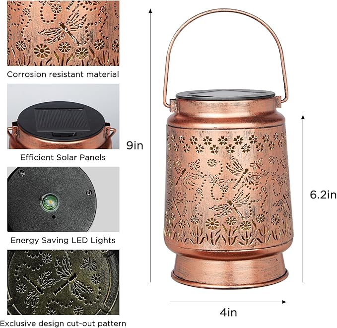 Styleonme Dragonfly Lover Solar Light, Mother's Day Lantern Gift for Mom Grandma Women Sister, Hanging Image Dragonflys Lanterns, Yard Corridor Garden Decor, Thanksgiving Day, Birthday Gifts - Bloomnest