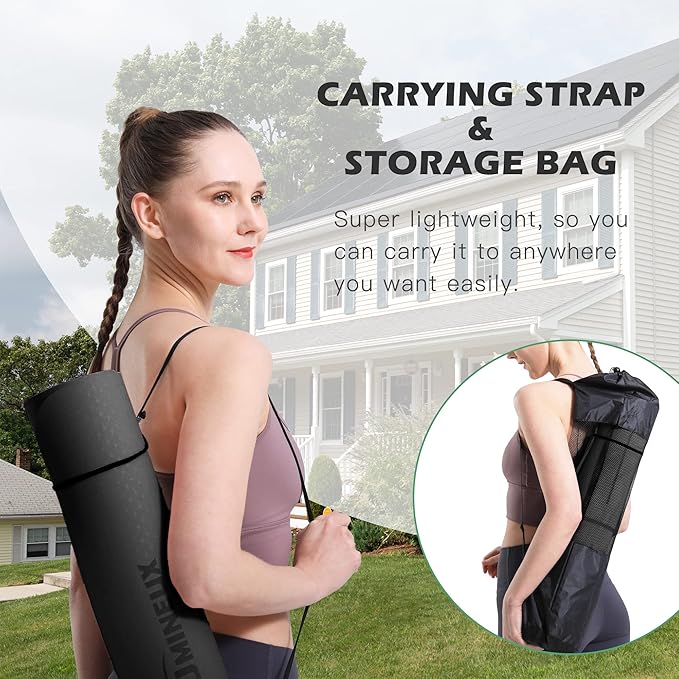 UMINEUX Yoga Mat Extra Thick 1/3'' & 2/5" Non Slip Yoga Mats for Women Eco Friendly TPE Fitness Exercise Mat with Carrying Sling & Storage Bag - Bloomnest
