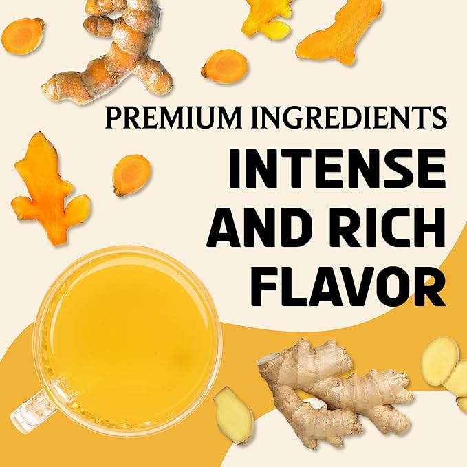 BREWIX, Turmeric Ginger Loose Herbal Tea (100+ Cups, 7.05oz/200g) Caffeine & Gluten Free | Ginger Root Tea | Savory & Spicy - Bloomnest