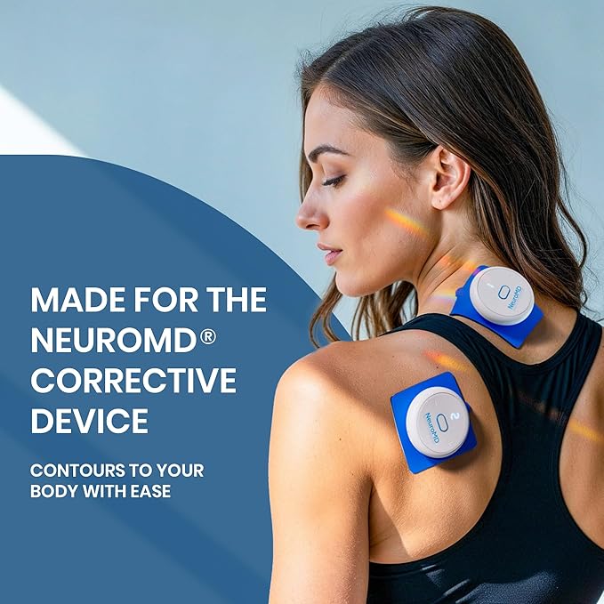 NeuroMD 2-Pack Square Replacement TENS Unit Electrode Pads for Wireless Muscle Stimulator & Pain Relief - Reusable 30 Times | Snap-On Connector | Compatible with Whole Body Corrective Therapy Device - Bloomnest