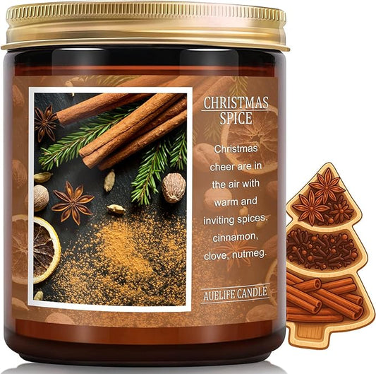 Christmas Candle | Christmas Spice Scented Candle, Holiday Candles Gift, Soy Wax Candle for Home Scented, Aromatherapy Jar Candles, Gifts for Women and Men, Cozy Winter Candles for Home Decor, 7 oz - Bloomnest