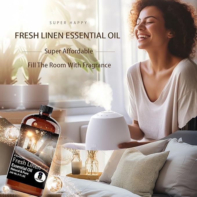 Fresh Linen Essential Oil, Fresh Linen Oil 8 Fl Oz 240ML for Diffuser Humidifier Yoga Cleaning DIY Candle Soap Making Perfume Gift for Women Fragrance Oils - Bloomnest
