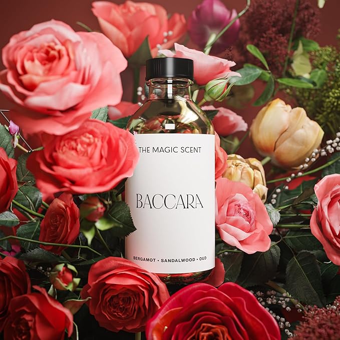 The Magic Scent Baccara Diffuser Oil - Hotel & Home Luxury Scents Inspired by Baccarat Rouge - Diffuser Oil Scents for Home Designed for Use in All Diffusers - 4 fl oz, 120 mL - Bloomnest