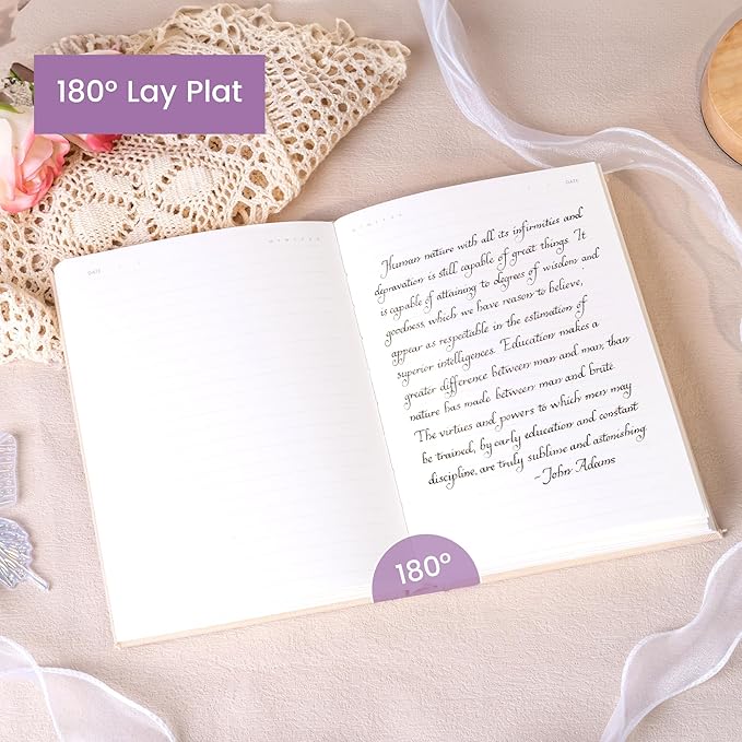 CAGIE Lined Journal Notebook for Women Girls, A5 Hardcover Linen Journals For Writing 256 Pages, Aesthetic Womens Diary, Gifts 8.3'' x 5.7'' Purple - Bloomnest
