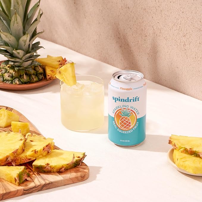 Spindrift Pineapple Sparkling Water Can 12 Ounce (Pack of 24) - Bloomnest