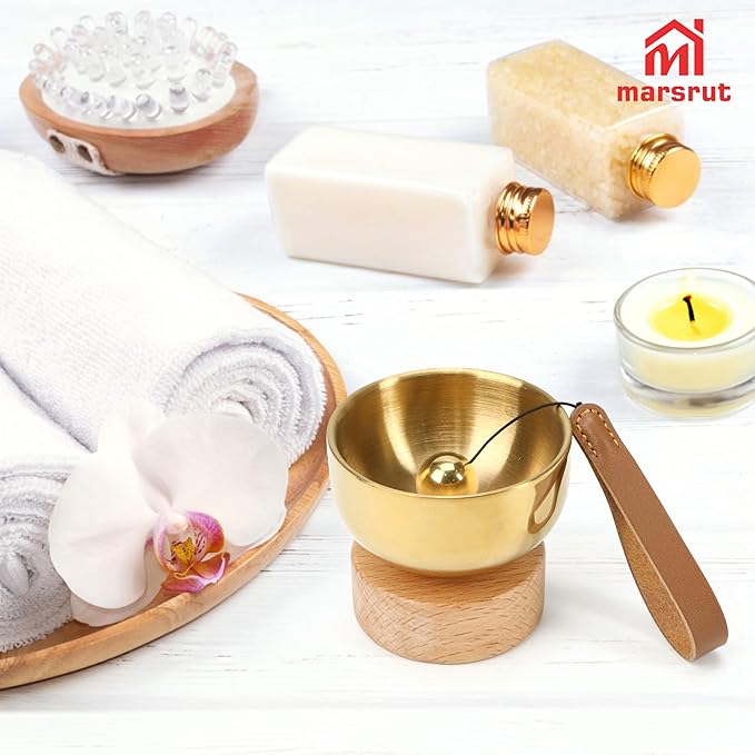 Mini Singing Bowl Set – 2.36" Tibetan Handcrafted Brass Sound Bowl for Meditation, Yoga, Relaxation, Mindfulness, Self-Regulation, Chakra Healing, Stress Relief Therapy, Spiritual Gift for Women Men - Bloomnest