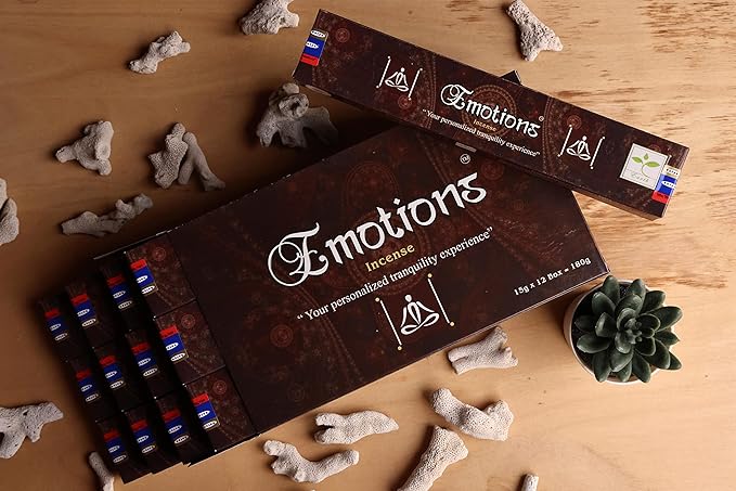 EARTH Satya Emotions Incense Sticks 15 GMS (Pack of 12) (Green Certified) Indian Perfumed Hand Rolled Agarbatti Perfect for Worship,Relaxation, Medication. Earth
