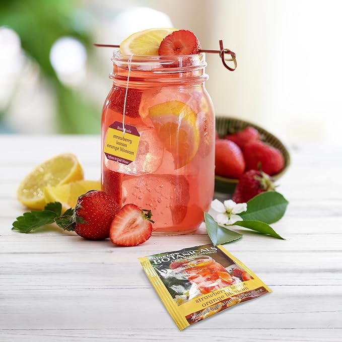 Bigelow Botanicals Cold Water Infusion Strawberry Lemon Orange Blossom Herbal Tea, Caffeine Free Tea with Strawberry, Lemon and Orange Flavor, 18 Count Box (Pack of 6), 108 Total Tea Bags - Bloomnest