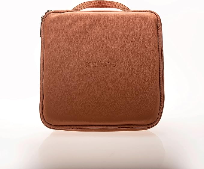 TOPFUND Artificial Leather Carrying Case for Packing Crystal Singing Pyramid 12 inch