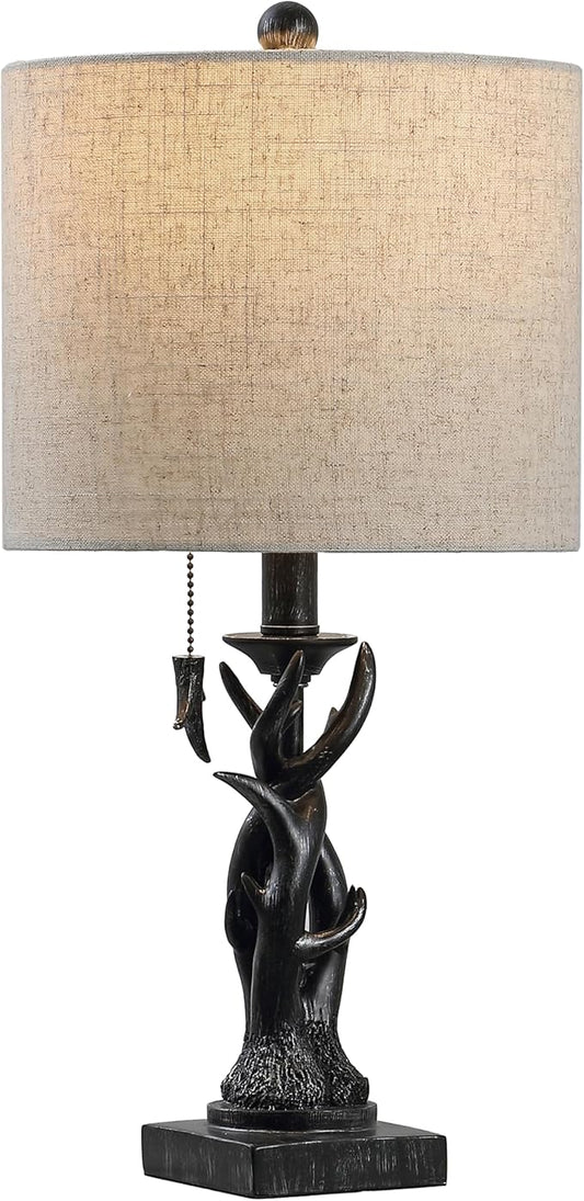 JONATHAN Y JYL1031B Gaston 20.5" Resin Mini LED Table Lamp for Living Room, Family Room, Dining Room, Bedroom, Hallway, Office, Antique Black - Bloomnest
