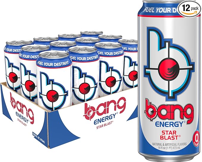 Bang Energy Star Blast, Sugar-Free Energy Drink, 16 Ounce (Pack of 12) - Bloomnest
