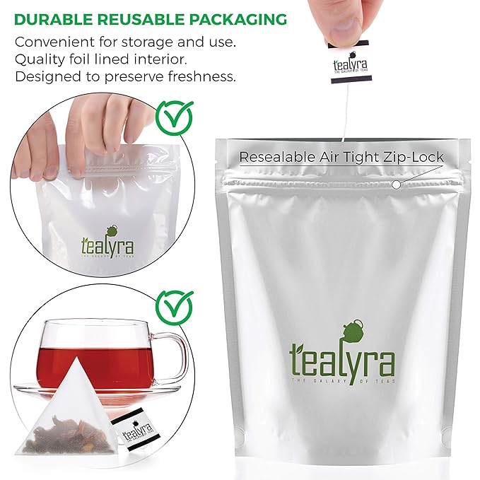 Tealyra - Cherry Goddess - 25 Bags - Fruity Herbal Loose Leaf Tea - Caffeine-Free - Vitamin Rich - Hot and Iced - All Natural - Pyramids Style Sachets - Bloomnest