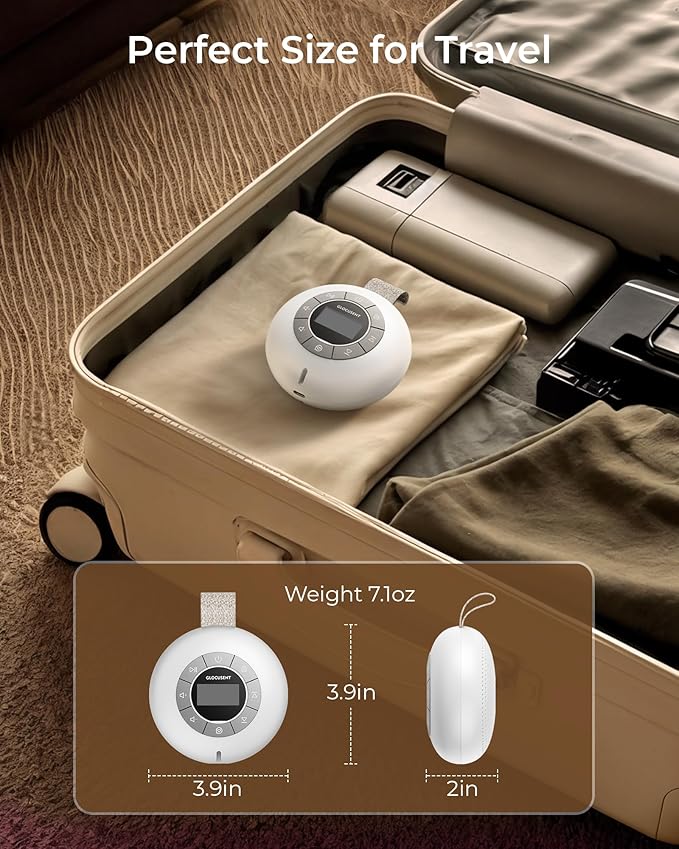 Glocusent Portable Sound Machine for Baby Kids Adults - 62 Sounds & 5W Stereo Speaker for Sleeping, 30Hrs Long Lasting Rechargeable White Noise Sound Machine with 4 Timer, Suitable for Home Travel - Bloomnest