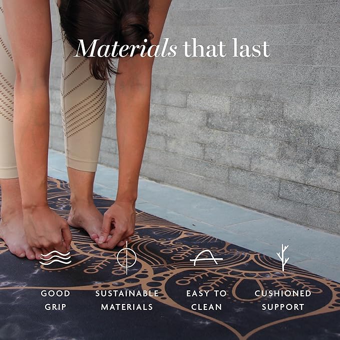 Shakti Warrior Pro Hemp Mat - Artist Designed, Premium Printed Eco-Friendly Non-Slip mat, Great for Regular & Hot Yoga, Pilates, Workouts 72 inch x 24 inch x 3mm Thick - Bloomnest