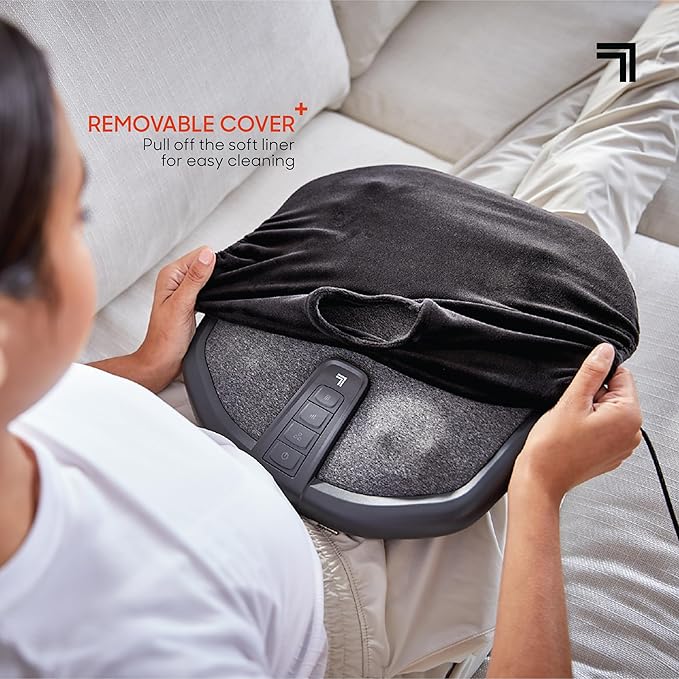 Sharper Image® Shiatsu Foot + Back Massager with Heat & Washable Cover| Portable Kneading Deep Tissue Massage Tool| Heating Pad Massage Pillow - Bloomnest