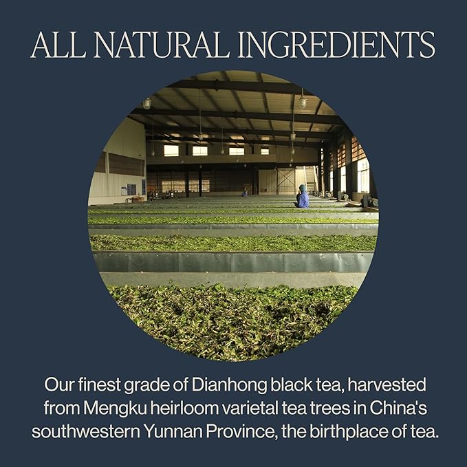 Rishi Tea Golden Yunnan Black Tea - Organic, Loose Leaf Tea, Smooth & Rich Ancient Chinese Tea, Energizing & Caffeinated - 16 Ounces, 56+ Servings - Bloomnest