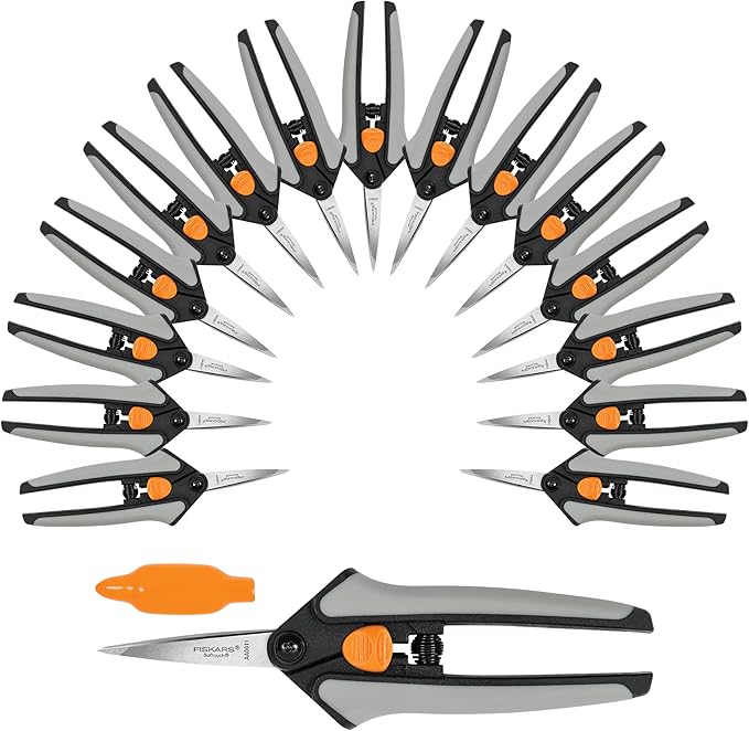 Fiskars 15pc Micro-Tip Pruning Snip Set, Precision Stainless Steel Blades, Softgrip Handles for Deadheading, Trimming & Shaping Small Plants - Bloomnest