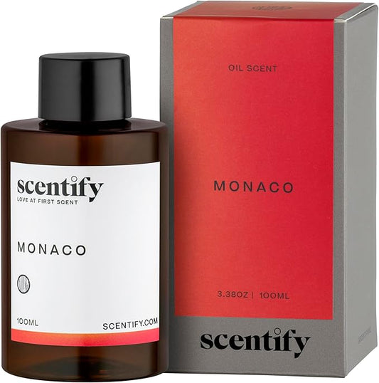 Scentify Monaco Aroma Oil Refill Scent for Oil Diffusers - Saffron, Jasmine, Amber, Cedar Scents - Luxurious Relaxing Aromatherapy Diffuser Fragrance 100ml, 3.38 oz Scentify
