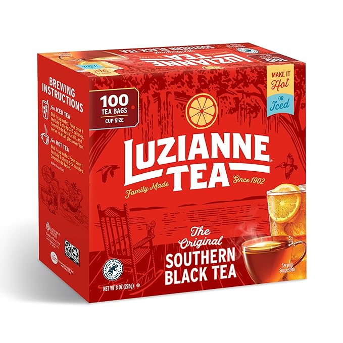 Luzianne Unsweetened Iced Tea Bags, Family Size, 100ct Box (Pack of 1) - Bloomnest