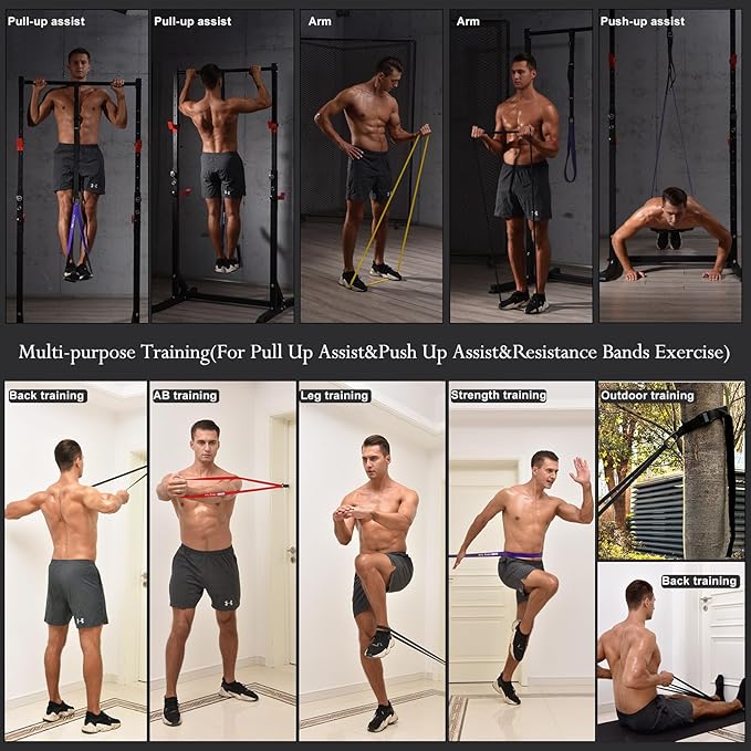 Ally Peaks Pull Up Assistance Bands，Heavy Duty Resistance Band for Pull Up Bar，Adjustable Weight/Size with Fabric Feet/Knee Rest Pull up bands,Up to 410lbs Assistance，resistance bands and assist bands - Bloomnest